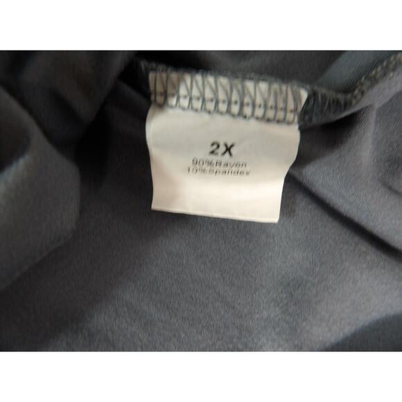 Allegrace Top Shirt 2X Babydoll Gray Soft V Neck Buttery Soft Casual Comfort - Picture 9 of 9